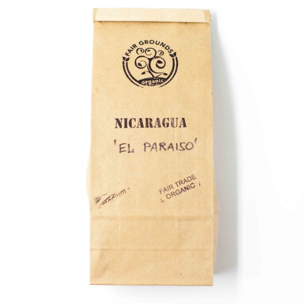 Fair Grounds Organic Fair Trade Coffee Roastery Etobicoke Mississauga-Central America-Medium Roast-Nicaragua-El Paraiso-Roasted Organic Coffee-one pound bag